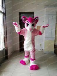 Performance Pink fox Mascot Costumes Halloween Fancy Party Dress Cartoon Character Carnival Xmas Easter Advertising Birthday Party Costume Outfit