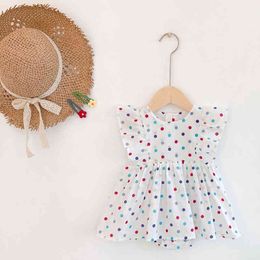 Baby Girls Colour Spot Bodysuit One-piece Clothes Girl Rompers Summer Cotton Short Sleeve Hardcover Creeper 210429