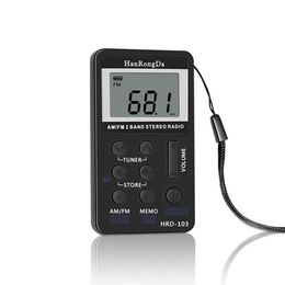 Mini-radio Draagbare AM / FM Dual Band Stereo Pocket-ontvanger met batterij LCD-scherm Earphonea56A18