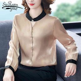 Fashion Long Sleeve Solid Women Blouse Tops OL Pullover Plus Size Chiffon Shirt Chemisier Femme 6934 50 210508