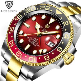 Lige Official Store 2020 Men Mechanical Watch Automatic Tourbillon Luxury Clocks Business Watches Men Stainless Steel Wristwatch Q0524