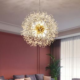 Pendant Lamps Nordic Crystal Decorative Dandelion LED Chandeliers For Living Room Study Dining Bedroom And Kitchen