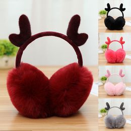 Christmas Elk Warm Winter Earmuffs Female Cartoon Ear Fur Earmuffs Cold Ear Warmer Fold Ear Protection Winter Headphones