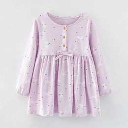 Quality Knitted Cotton Princes Lolita Dresses Cute Children Dress for Girls Babe Kids Casual Autumn Long Dress Baby Girl Clothes G1026