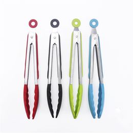 Silicone Kitchen Tongs Stainless Steel Handle Food Tongs with Silicone Tips for Cooking Serving BBQ Grilling Salad and More different colors