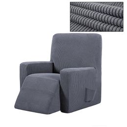 furniture colors Canada - Chair Covers Solid Colors Recliner Washable Stretch Sofa Cover With Pocket Non-slip Furniture Protector Armchair One Seats