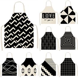 home house cleaning Australia - Aprons Black Geometric Fawn Pattern House Cleaning For Home And Kitchen Apron Children Kids Goods Alpaca