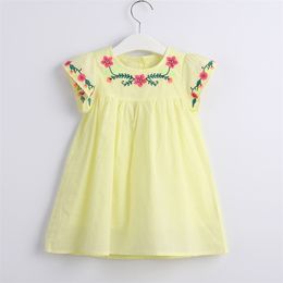 Summer Girl Dress Embroidered Fancy Princess Dresses For Girls Little Flying Sleeve Children'S Clothing Baby Kids Clothes 210625