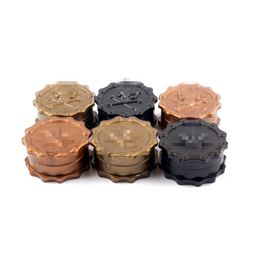 Colorful Smoking Plastic 55MM Skull Dry Herb Tobacco Grind Spice Miller Grinder Crusher Grinding Chopped Hand Muller Cigarette High Quality DHL Free