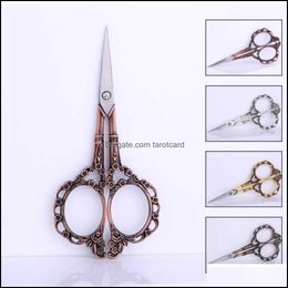 Other Home & Garden 4 Colors Vintage Floral Pattern Scissors Seam Plum Blossom Tailor Scissor Antique Sewing For Fabric Tool Drop Delivery 2