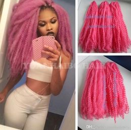 8 Packs Full Head Wearing Marley Braids Pink Synthetic Hair Extensions for African American Free Express Delivery