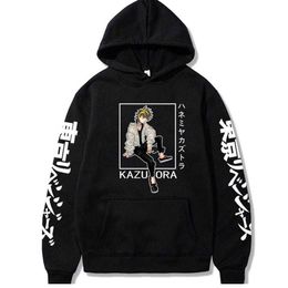 Anime Tokyo Revengers Hoodies Funny Cartoon Boys Kazutora Hanemiya Graphics Men Women Oversized Long Sleeve Hooded Sweatshirts Y0927