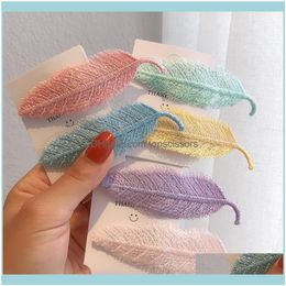 Aessories & Tools Productsfashion Leaf Feather Hair Clips For Women Girls Sweet Candy Colour Hairpins Barrette Simple Lady Headwear Aessories