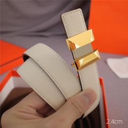 Fashion Men Women Solid Belt Womens Genuine Leather Gold Buckle Designer Cowhide Belts For Lady Luxurys Brand Letter Waistband 5 Colors