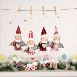 Party Favour Christmas Decoration Creative Plaid Wings Love Girl Small Pendant Children's Gift