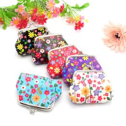 Retro PU Small Flower Buckle Ladies Hand Bag Antique Cute Mini Coin Purse Purse Gift