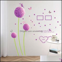 Décor Home & Garden Dandelion Love Pvc Wall Stickers Living Room Art Decal Removeable Wallpaper Mural Sticker For Bedroom Drop Delivery 2021