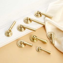 New Chinese gold brushed cabinet door Brass Handle furniture hardware clothing pure copper handle