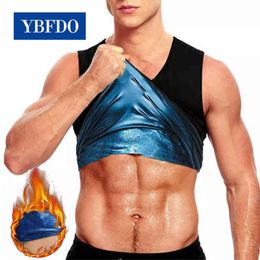 YBFDO Men Thermo Shirt Sweat Sauna Tank Tops Shapers Waist Trainer Slimming Vest Fitness Shapewear Belt Body Fat Burning