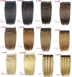 16"-28" One Piece Set 180g 100% Brazilian Remy Flip Human Hair Extensions Fish Line No Clips Natural Straight