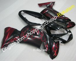 Red Flame Fairings For Kawasaki Cowling Kit ER-6F 2006 2007 2008 650 ER6F ER 6F 06-08 650R Motorcycle Fairing (Injection Molding)