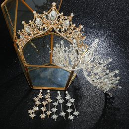 Hair Clips & Barrettes Bride Crown Tiara Wedding Princess Super Fairy Atmosphere Birthday Accessories