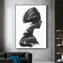 Abstract Sexy Woman Sketch Posters Prints Black And White Line Canvas Painting On the Wall Art Nordic Picture