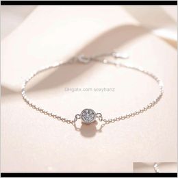 Link, Chain Bracelets Drop Delivery 2021 Link Bubble Bracelet Ins Niche Design Flash Single Diamond Simple Personality Versatile Hand Jewelry