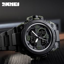 SKMEI Luxury Men Analog Digital Watch Army Military Sports Watches 5Bar Waterproof Male Wristwatch Clock Relogio Masculino 1452 X0524