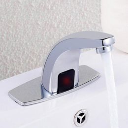 battery sensor faucet UK - Kitchen Faucets & Cold Bathroom Automatic Touch Free Sensor Water Saving Inductive Electric Tap Battery Power
