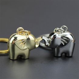 10Pieces/Lot Lovely Pet Keychain Elephant Keyrings Silver Colour Gold Alloy Key Chain Party Souvenir Gifts for Women portachiavi donna
