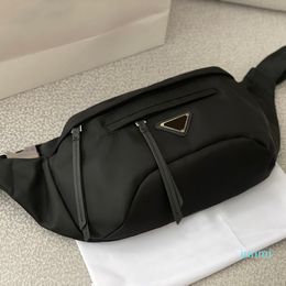 Designer- Womens Fashion Nylon Waist Bag Men Casual Belt Bags Zipper Chest Fanny Pack Mens Black Bumbag Leather Crossbody Sport Fa2343