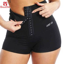 GUUDIA Women Waist Trainer Shorts Tummy Control Panties Workout Leggings Sports Leggings High Waist Body Shaper Pants Shapewear 211112
