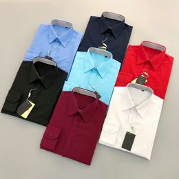 PRL Slim-fit Poplin Mens Designer Shirts Brand Clothing Men Long Sleeve Dress Shirt Hip Hop Style High Quality Cotton Tops 10331