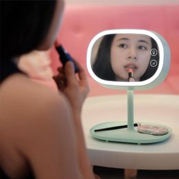 Mirrors 2021 Dressing Table Mirror With Lights Lamp LED Makeup Top Rotating Stand For Bedroom Espejo Con Luz