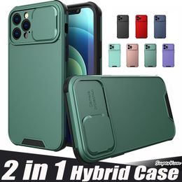 Hybrid 2 in 1 Armour Cases Camera Protection Shockproof Cover For iPhone 13 12 11 mini pro max X XS Samsung S21 S20 A72 A52 A32 A20S