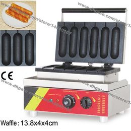 Commercial Use Non-stick 110v 220v Electric 6pcs French Hot Dog Lolly Waffle Baker Iron Maker Machine