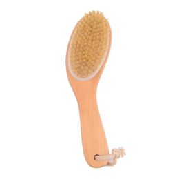 Natural Bristles Curved Short Handle Body Brush Dry Skin Bath Shower Brushes