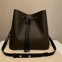 Genuine PU Leather Cross Body bags Shoulder for Women Girl Fashion Simple Portable Leisure Bucket Bag