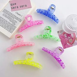 Korean Fashion Chic Geometric Hollow Clamps Candy Color Spray Paint Dots Hair Claws Clips for Women Girls Jewelry Gift