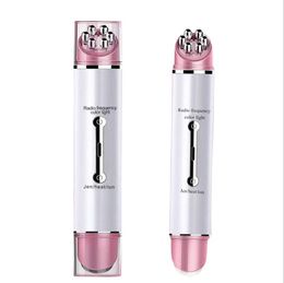 Electric Facial Eye Massager Pen Vibration Double Head EMS Device LED Photon Skin Rejuvenation