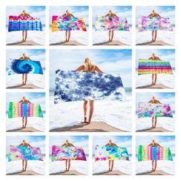 150*75 cm 28 color Microfiber Square Beach Towel polyester Material Tie dyed towel Series for Home Textiles T2I51828