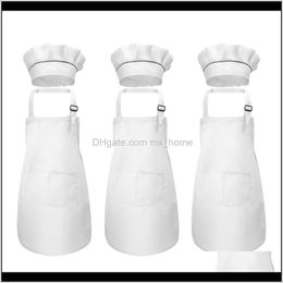 Aprons Textiles Home & Garden6-Piece Chef Hat Set Adjustable Childrens Kitchen Apron For Cooking And Painting Drop Delivery 2021 Xkwgn