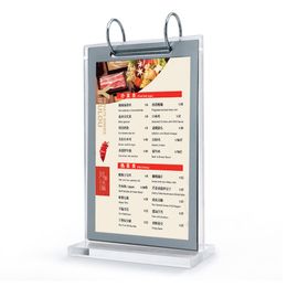 150*100mm A6 Acrylic Table Display Stand Restaurant Menu Paper Poster Calendar Sign Holder Stand With Flip Frame Pocket