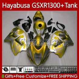 Bodys For SUZUKI GSX-R1300 Hayabusa GSXR-1300 GSXR 1300 CC Golden silvery 96-07 74No.197 1300CC GSXR1300 96 1996 1997 1998 1999 2000 2001 GSX R1300 02 03 04 05 06 07 Fairing