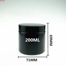 40pcs 200ML Empty Black Cosmetic Cream Jar With Screw Cap 200cc Solid Perfumes Container Powder Bottles Balm Pot Jarsgood qty