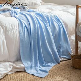 Bamboo Summer Cooling Throw Blanket For Hot Sleepers Air Conditioner Room Nap Absorbs Heat for Night Sweat Knitted Quilt