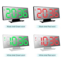 New Upgrate Digital Alarm Clock LED Mirror Clock Multifunction Snooze Display Time Night Led Table Desktop reloj despertador H1230