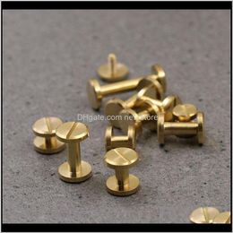 brass stud screw UK - Bag Parts Accessories 50Pcs Solid Brass Binding Chicago Screws Nail Stud Rivets Po Album Leather Craft 104Mm For Making Bags U8Jxv Lcknw