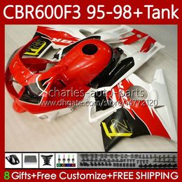 Body +Tank For HONDA CBR600 CBR 600 F3 FS CC 600F3 95 96 97 98 Red black Bodywork 64No.80 CBR600F3 CBR600FS 600CC 1995 1996 1997 1998 600FS CBR600-F3 95-98 Fairings Kit